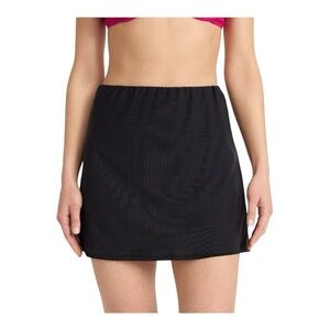 No Boundaries Mesh Swim Coverup Skirt, Women's Size XXS (00) Rich Black Beach